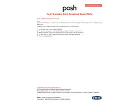 Installation Instructions - Posh Domaine Semi Recessed Basin 1 Taphole White