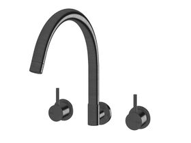 Hero - Sussex Scala Wall Spa Set Curved LUX PVD Brushed Smoked Gunmetal