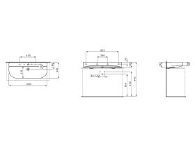 LAUFEN Sonar Wall Basin with Overflow 2 Taphole 1000x420 White