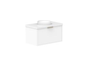 Supporting Image - Kado Lux Slim All Drawer 900mm Wall Hung Vanity with Centre Basin 50mm Top Matte White