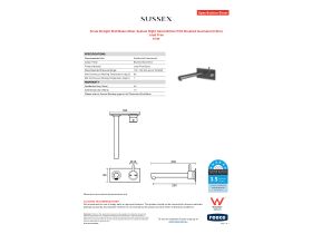 Specification Sheet - Scala Straight Wall Basin Mixer System Right Hand 250mm PVD Brushed Gunmetal (6 Star) Lead Free