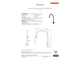 Specification Sheet - Sussex Pure Hi-Rise Shower Curved Arm Only PVD Matte Black