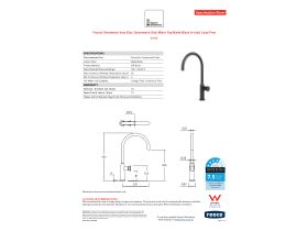 Specification Sheet - Faucet Strommen Vara Disc Gooseneck Sink Mixer Tap Matte Black (4 Star) Lead Free