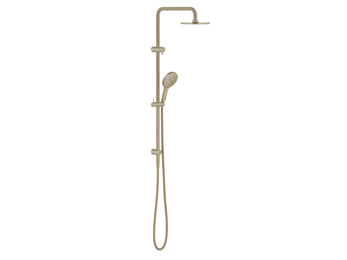 Hero - Grohe Rainshower SmartActive Twin Rail Shower Round with Top Rail Water Inlet Brushed Nickel (3 star)