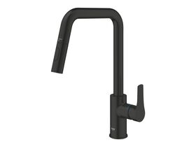 Supporting Image - GROHE Eurosmart New Cosmopolitan Gooseneck Pull Out Sink Mixer Matte Black (5 Star) Lead Free