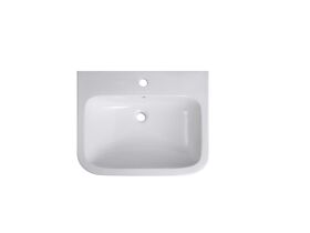 Wolfen Wall Basin Only 600 x 480mm with Overflow 1 Taphole White