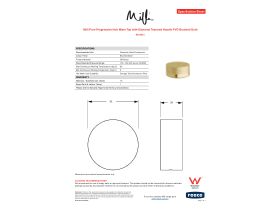 Specification Sheet - Milli Pure Progressive Hob Mixer Tap with Diamond Textured Handle PVD Brushed Gold