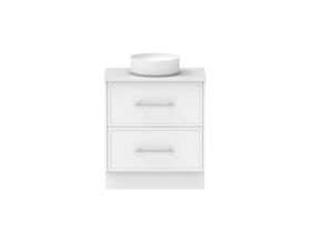Supporting Image - Kado Lux All Drawer 750mm Floor Mounted Vanity Centre Basin 20mm - White Shaker Front