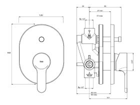 Roca L20 Shower Mixer with Diverter Chrome