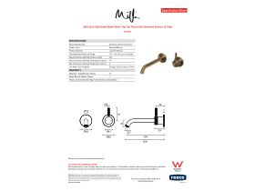 Specification Sheet - Milli Etch Wall Basin/Bath Mixer Tap Set Round Kit Brushed Bronze (6 Star)