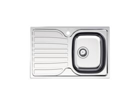 Hero - Posh Bristol Single Bowl Sink 1 Taphole Right Hand Bowl with Drainer Stainless Steel
