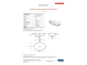 Specification Sheet - Kado Neue Oval Semi Inset Basin No Taphole 560mm