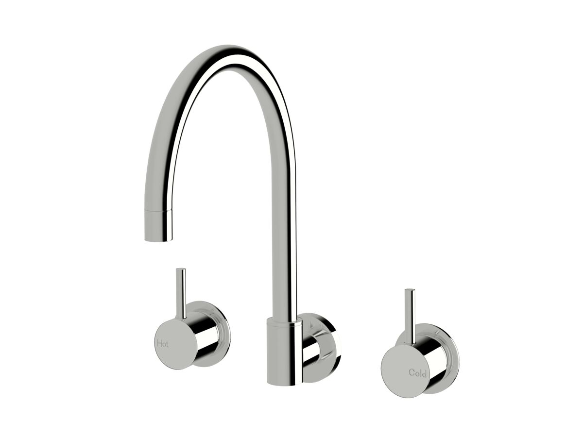 Sussex Scala Wall Sink Set Curved Chrome (3 Star)