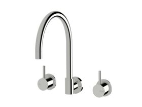 Sussex Scala Wall Sink Set Curved Chrome (3 Star)