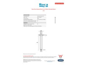Specification Sheet - Roca Ona Ceiling Shower Arm 200mm Brushed Nickel