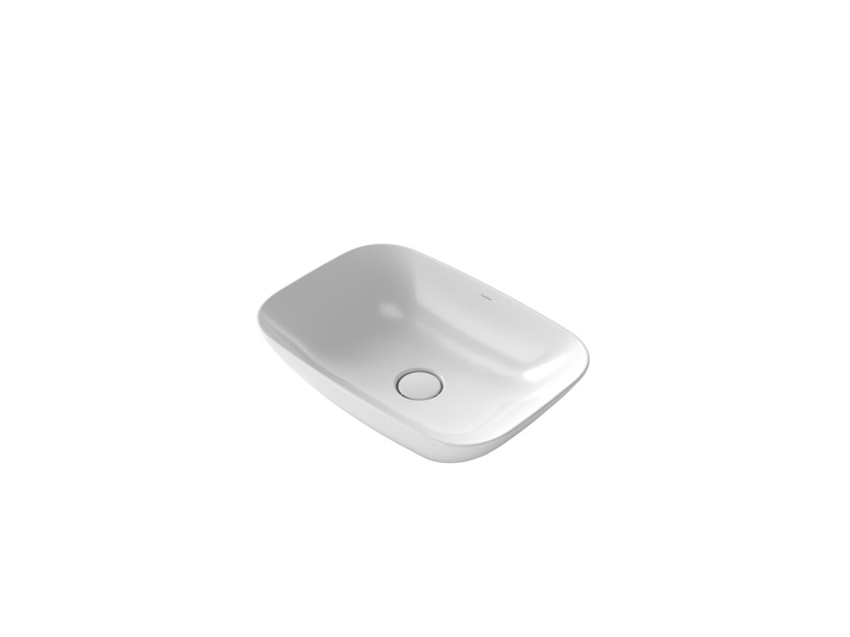 Hero - Caroma Forma II 500mm Above Counter Basin No Taphole Gloss White