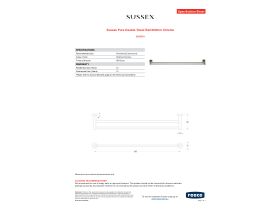 Specification Sheet - Sussex Pure Double Towel Rail 600mm Chrome