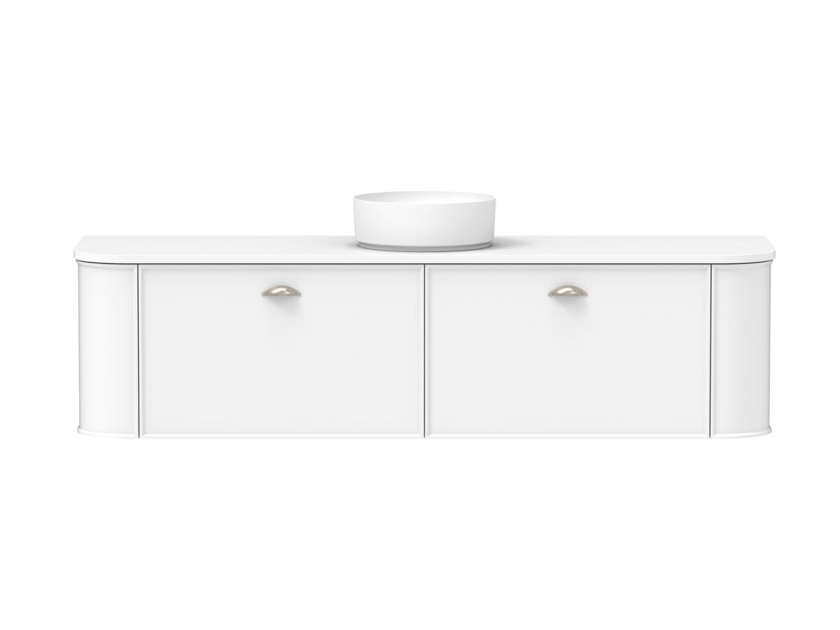 Supporting Image - Kado Era Double Curve All Drawer 1800mm Wall Hung Vanity with Centre Basin 20mm Top Matte White