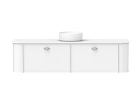 Supporting Image - Kado Era Double Curve All Drawer 1800mm Wall Hung Vanity with Centre Basin 20mm Top Matte White