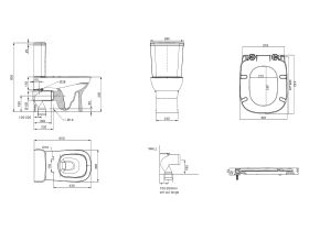 Posh Domaine Rimless Close Coupled Back to Wall Toilet Suite Bottom Inlet with Soft Close Quick Release Seat (4 Star)