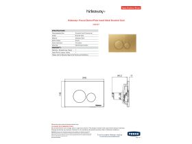 Specification Sheet - Hideaway+ Round Button/Plate Inwall Metal Brushed Gold