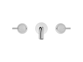 Supporting Image 2 - Mizu Drift Wall Basin / Bath Set with Curved Spout 200mm Chrome (6 Star) Lead Free - Front