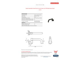 Specification Sheet - Sussex Scala Bath Outlet Swivel Curved 210mm LUX PVD Matte Opium Black