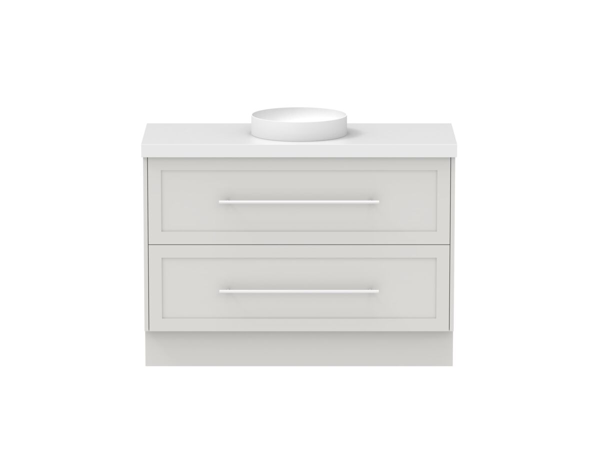 Hero - Kado Lux 1200mm All Drawer Floor Mounted Vanity Unit 2 Drawers Single Centre Vanity 50mm Top