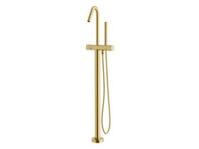 Sussex Pure Floor Mounted Bath Mixer Tap with Handshower PVD Brushed Gold (3 Star)
