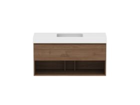 Hero - Posh Domaine 1200mm Wall Hung Vanity Unit All-Drawer Open Shelf Single Bowl 90mm Top
