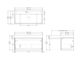 Roca Ona Vanity All Drawer Single Centre Bowl 1000mm