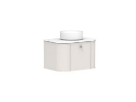 Supporting Image 2 - Kado Era Double Curve All Door 750mm Wall Hung Vanity with Centre Basin 20mm Top Feather Grey