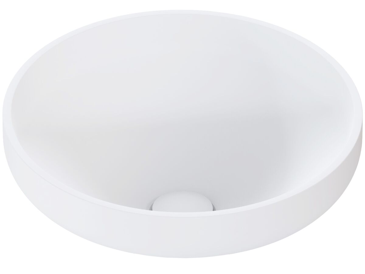 Hero - Omvivo Venice 380mm Semi Inset Basin Solid Surface White