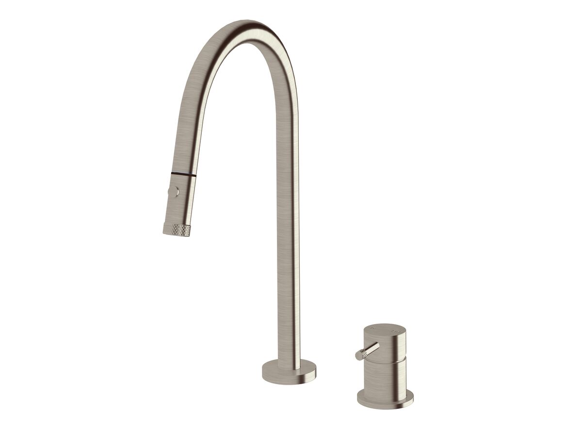 Hero - Sussex Scala Nova Hob Sink Mixer Set Pull Out Spray PVD Brushed Nickel (5 Star) Lead Free