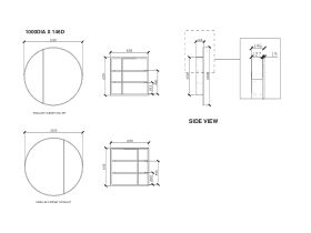 ISSY Halo 1000mm Round Mirror with Shaving Cabinet