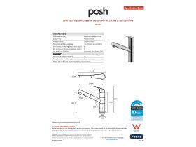 Specification Sheet - Posh Solus Standard Sink Mixer Tap with Pull Out Chrome (5 Star) Lead Free