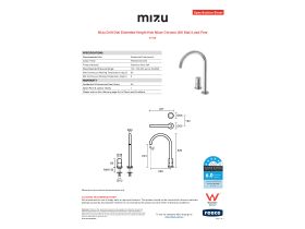 Specification Sheet - Mizu Drift Dial Extended Height Hob Mixer Chrome (5/6 Star) Lead Free