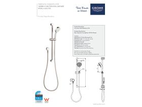 Technical Guide - GROHE Tempesta Cosmopolitan 100mm Shower Rail 4 Function White (4 Star)