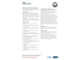 Warranty - Dura Taps & Stops