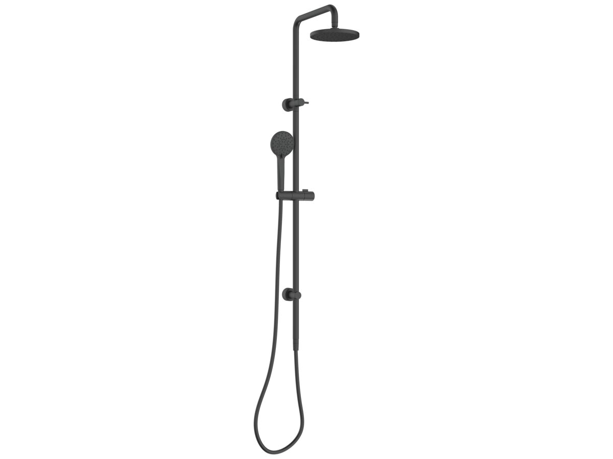 Hero - Posh Bristol MK2 Twin Rail Shower with Top Rail Water Inlet Matte Black (3 Star)