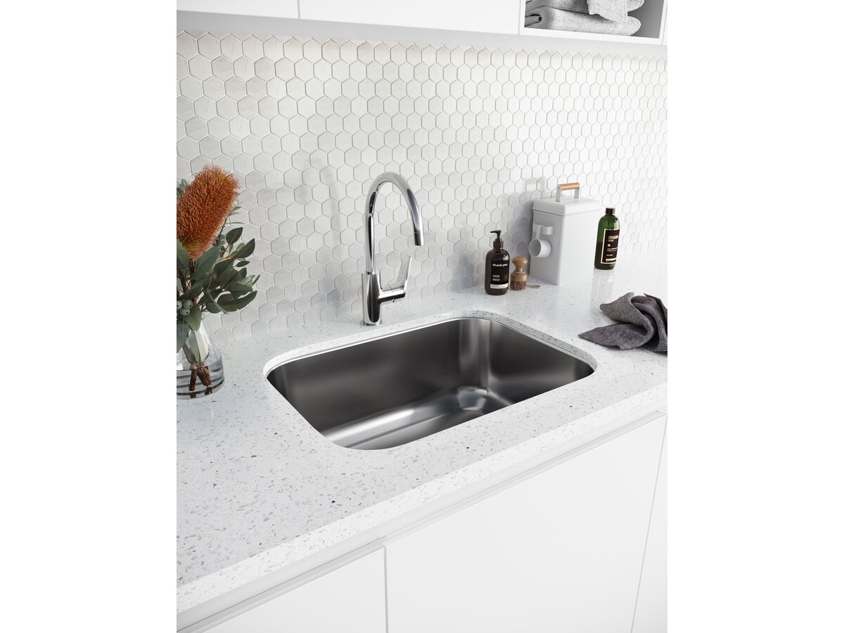 Posh Domaine Trough 45L with 1 Centre Taphole Stainless Steel