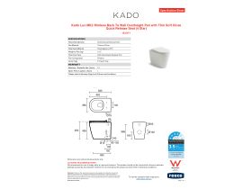 Specification Sheet - Kado Lux MK2 Rimless Back to Wall Overheight Pan with Thin Soft Close Quick Release Seat (4 Star)