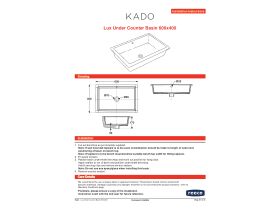 Installation Instructions - Kado Lux Rectangle Under Counter Basin 600mm x 400mm Overflow White