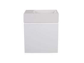 Hero - Posh Solus 485mm Powder Room Vanity Unit Wall Hung Right Hand Bowl 1 Taphole White