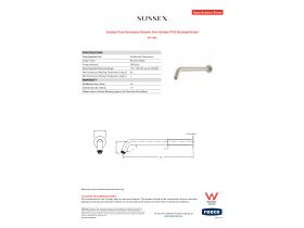 Specification Sheet - Sussex Pure Horizontal Shower Arm 350mm PVD Brushed Nickel