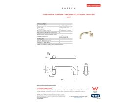 Specification Sheet - Sussex Scala Bath Outlet Swivel Curved 250mm LUX PVD Brushed Platinum Gold