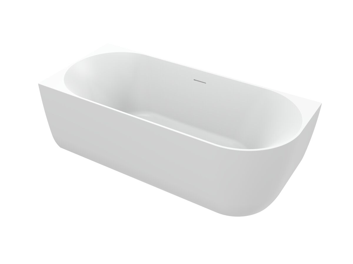 Supporting Image 2 - Posh Solus Back to Corner Freestanding Bath 1700mm Left Corner with Overflow Matte White - Perspective View