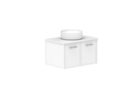 Supporting Image - Kado Lux All Door 750mm Wall Hung Vanity Centre Basin 20mm - White Shaker Angle