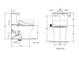 American Standard Signature Hygiene Rim Close Coupled Back to Wall Back Inlet Toilet Suite with SpaLet E-Bidet Seat (4 Star)