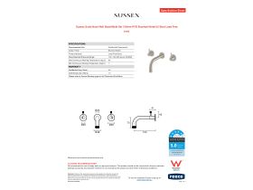 Specification Sheet - Sussex Scala Nova Wall Basin/Bath Set 150mm PVD Brushed Nickel (5 Star) Lead Free